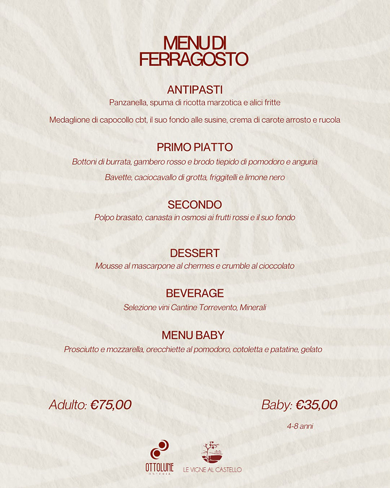 Pranzo 15 Agosto 2026